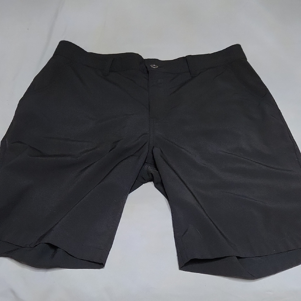 Classic Black Men's Flat Front Shorts